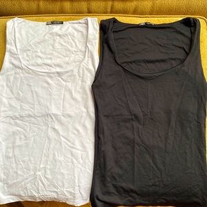 Zara tank top bundle in black & white - great condition!